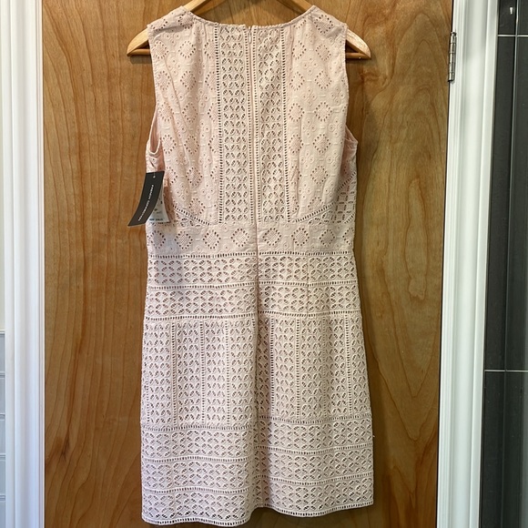 French Connection Blush Coloured Cotton Eyelet Dress - Picture 5 of 5